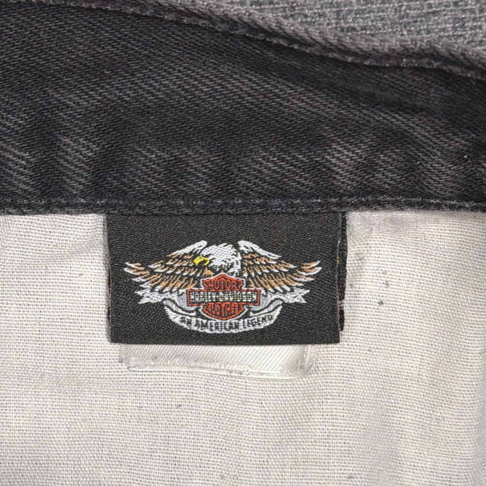 Harley Davidson Jeans Mens 28x32 Black Denim Straight Leg Biker Motorcycle - Picture 5 of 10